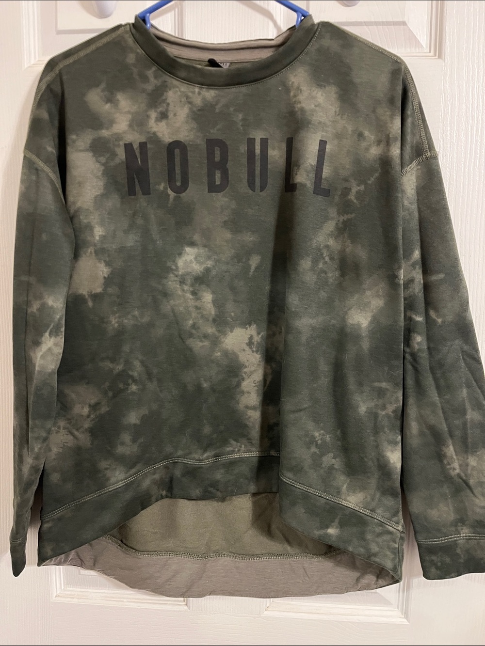 NOBULL Olive Green Tie-Dye Crewneck Sweatshirt